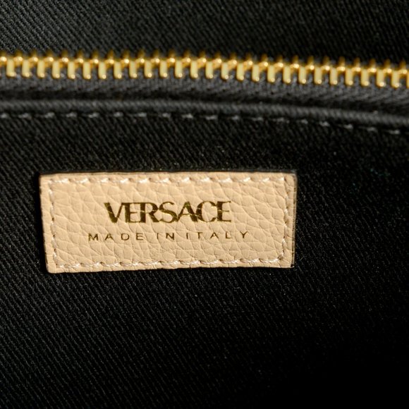 Versace Women's 100% Textured Leather V-Logo Tote Handbag Shoulder Bag - Picture 9 of 10